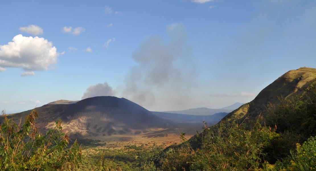 Vulcano Masaya (Nicaragua), esempio di vulcano basaltico. Le rocce analizzate in questo studio sono state prese dai depositi vulcanici di un'eruzione altamente esplosiva di questo vulcano.
